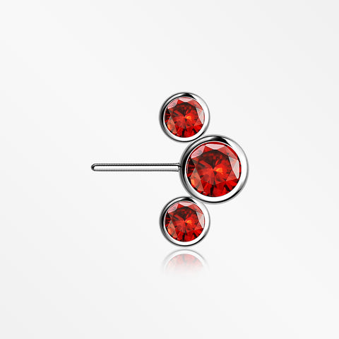 Implant Grade Titanium OneFit™ Threadless Triple Bubble Sparkle Front Facing Top Part-Red