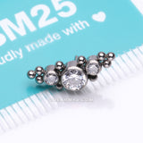 Implant Grade Titanium OneFit™ Threadless Sparkle Arc Bali Beads Top Part-Clear Gem