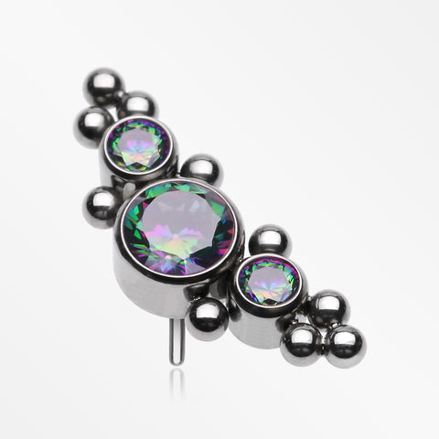 Implant Grade Titanium OneFit™ Threadless Sparkle Arc Bali Beads Top Part-Vitrail Medium