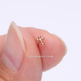 Implant Grade Titanium OneFit™ Threadless Rose Gold Beaded Ball Cross Top Part