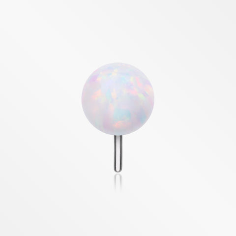 Implant Grade Titanium OneFit™ Threadless Fire Opal Ball Top Part-White Opal