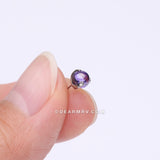 Implant Grade Titanium OneFit™ Threadless Prong Set Glass Ball Top Part-Purple