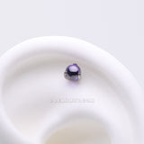 Implant Grade Titanium OneFit™ Threadless Prong Set Glass Ball Top Part-Purple