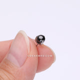 Implant Grade Titanium OneFit™ Threadless Prong Set Glass Ball Top Part-Black