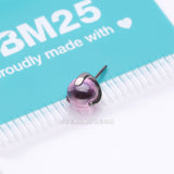 Implant Grade Titanium OneFit™ Threadless Prong Set Glass Ball Top Part-Pink