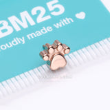 Implant Grade Titanium OneFit™ Threadless Rose Gold Adorable Paw Top Part