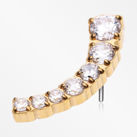 Implant Grade Titanium OneFit™ Threadless Golden Sparkle Journey Curve Essence Top Part-Clear Gem