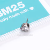 Implant Grade Titanium OneFit™ Threadless Teardrop Sparkle Top Part-Clear Gem