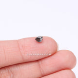 Implant Grade Titanium OneFit™ Threadless Teardrop Sparkle Top Part-Black