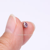 Implant Grade Titanium OneFit™ Threadless Teardrop Sparkle Top Part-Pink