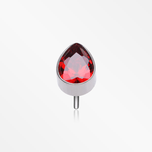 Implant Grade Titanium OneFit™ Threadless Teardrop Sparkle Top Part-Red