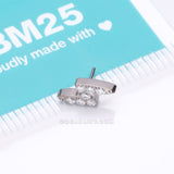 Implant Grade Titanium OneFit™ Threadless Lightning Bolt Sparkles Top Part-Clear Gem