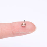 Implant Grade Titanium OneFit™ Threadless Rose Gold Fire Opal Teardrop Top Part-White Opal