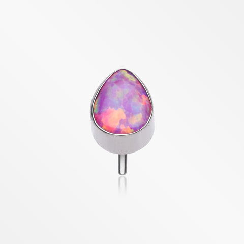 Implant Grade Titanium OneFit™ Threadless Fire Opal Teardrop Top Part-Pink Opal