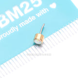 Detail View 3 of Implant Grade Titanium OneFit™ Threadless Bezel Round Fire Opal Sparkle Top Part-White Opal