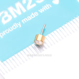 Detail View 3 of Implant Grade Titanium Golden OneFit™ Threadless Bezel Round Gem Sparkle Top Part-Clear Gem