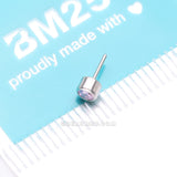 Detail View 3 of Implant Grade Titanium OneFit™ Threadless Bezel Round Gem Sparkle Top Part-Pink