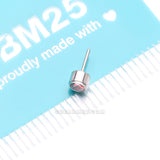 Detail View 3 of Implant Grade Titanium OneFit™ Threadless Bezel Round Gem Sparkle Top Part-Red
