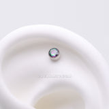 Detail View 1 of Implant Grade Titanium OneFit™ Threadless Bezel Round Gem Sparkle Top Part-Vitrail Medium