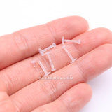 Detail View 2 of 5 Pcs of Bio-Flexible Push-Fit Top Retainer Labret Flat Back Stud Package