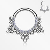 Royal Bali Beads Trine Sparkle Seamless Clicker Hoop Ring-Clear