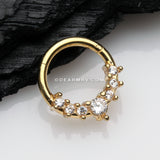 Golden Sparkle Princess Journey Seamless Clicker Hoop Ring-Clear