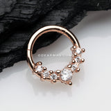 Rose Gold Sparkle Princess Journey Seamless Clicker Hoop Ring-Clear