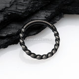 Blackline Twisted Metal Seamless Clicker Hoop Ring