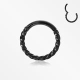 Blackline Twisted Metal Seamless Clicker Hoop Ring