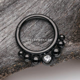 Blackline Bali Beads Sparkle Gem Seamless Clicker Hoop Ring-Clear
