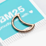 Rose Gold Crescent Moon Seamless Clicker Hoop Ring
