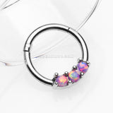 Glistening Fire Opal Sparkle Seamless Clicker Ring-Purple