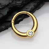 Golden Sparkle Eclipse Seamless Clicker Hoop Ring