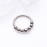 Detail View 1 of Implant Grade Titanium Cascading Bali Beads Clicker Hoop Ring