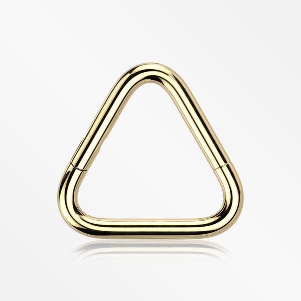 Implant Grade Titanium Golden Triangle Basic Geometric Clicker Hoop Ring