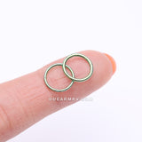 Implant Grade Titanium PVD Colorline Basic Seamless Hinged Clicker Hoop Ring-Green