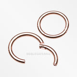 Implant Grade Titanium PVD Rose Gold Basic Seamless Hinged Clicker Hoop Ring