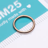 Implant Grade Titanium PVD Rose Gold Basic Seamless Hinged Clicker Hoop Ring