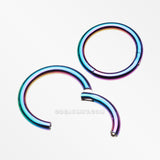 Implant Grade Titanium PVD Colorline Basic Seamless Hinged Clicker Hoop Ring-Rainbow