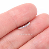 Detail View 2 of Implant Grade Titanium Brilliant Sparkle Gems Lined Clicker Hoop Ring-Aurora Borealis