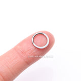 Implant Grade Titanium Brilliant Fire Opal Lined Front Facing Seamless Clicker Hoop Ring-White Opal