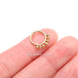 Detail View 2 of Implant Grade Titanium Golden Bali Beads Clicker Hoop Ring