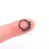 Detail View 2 of Implant Grade Titanium Blackline Bali Beads Clicker Hoop Ring