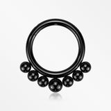 Implant Grade Titanium Blackline Bali Beads Clicker Hoop Ring