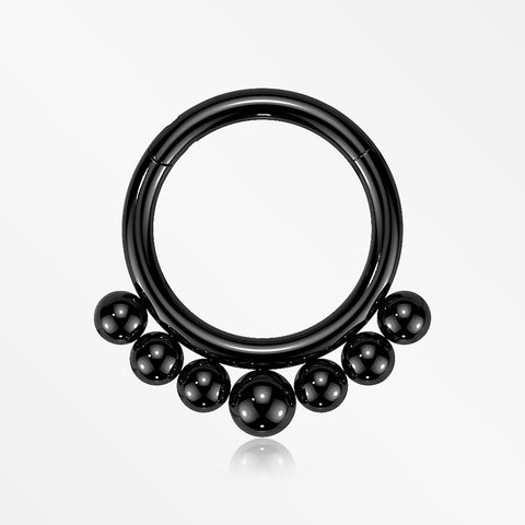 Implant Grade Titanium Blackline Bali Beads Clicker Hoop Ring