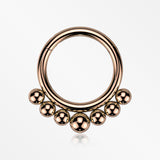 Implant Grade Titanium Rose Gold Bali Beads Clicker Hoop Ring