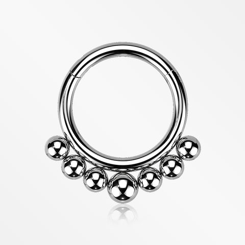 Implant Grade Titanium Bali Beads Clicker Hoop Ring