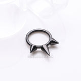 Detail View 1 of Implant Grade Titanium Blackline Bali Studded Spikes Clicker Hoop Ring
