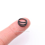 Implant Grade Titanium Blackline Triple Row Hoops Steel Seamless Clicker Hoop Ring