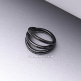 Implant Grade Titanium Blackline Triple Row Hoops Steel Seamless Clicker Hoop Ring